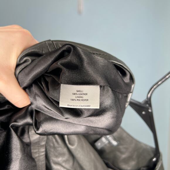 Eileen Fisher Black Leather Jacket - Large - Picture 4 of 6